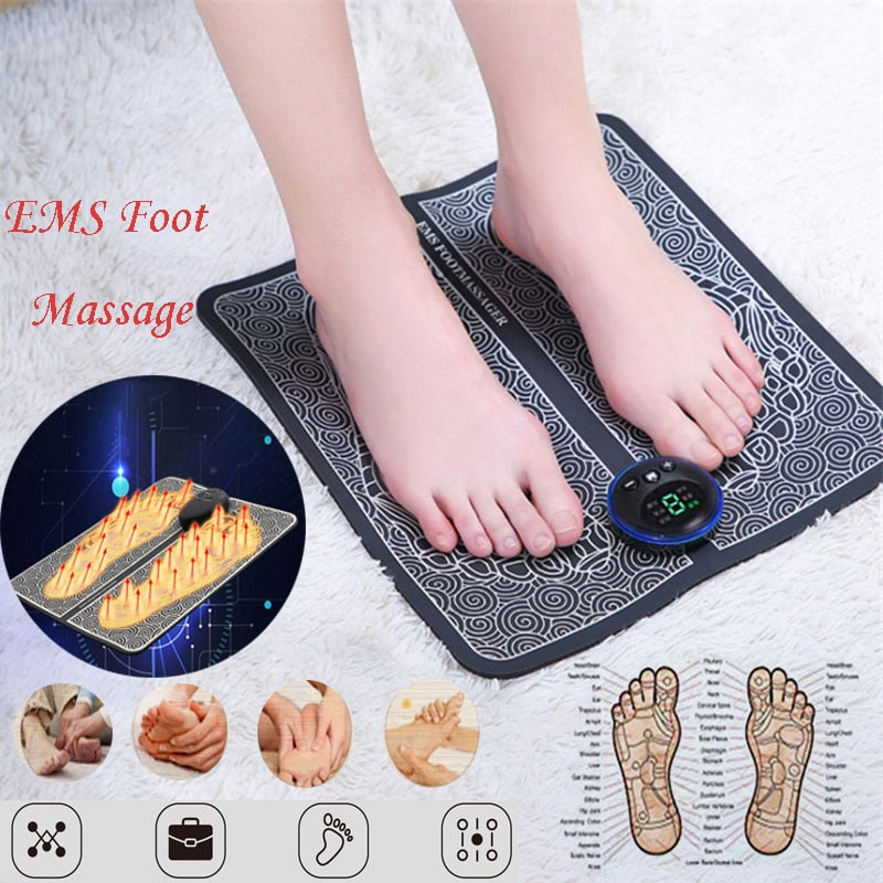 ✨Rechargeable Portable EMS Electric Foot Massage Pad Feet Simulator . . .  inbox for order