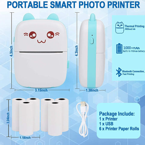 Mini Thermal Photo Label Portable Instant Printer With Paper Roll [free home delivery]