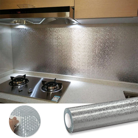self-adhesive aluminium foil sticker Heat Proof Waterproof Kitchen Aluminium Sticker Sheet ( 60 x 200 Cm )