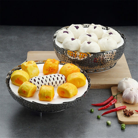 Premium Foldable Stainless Steel Steamer Basket ✨