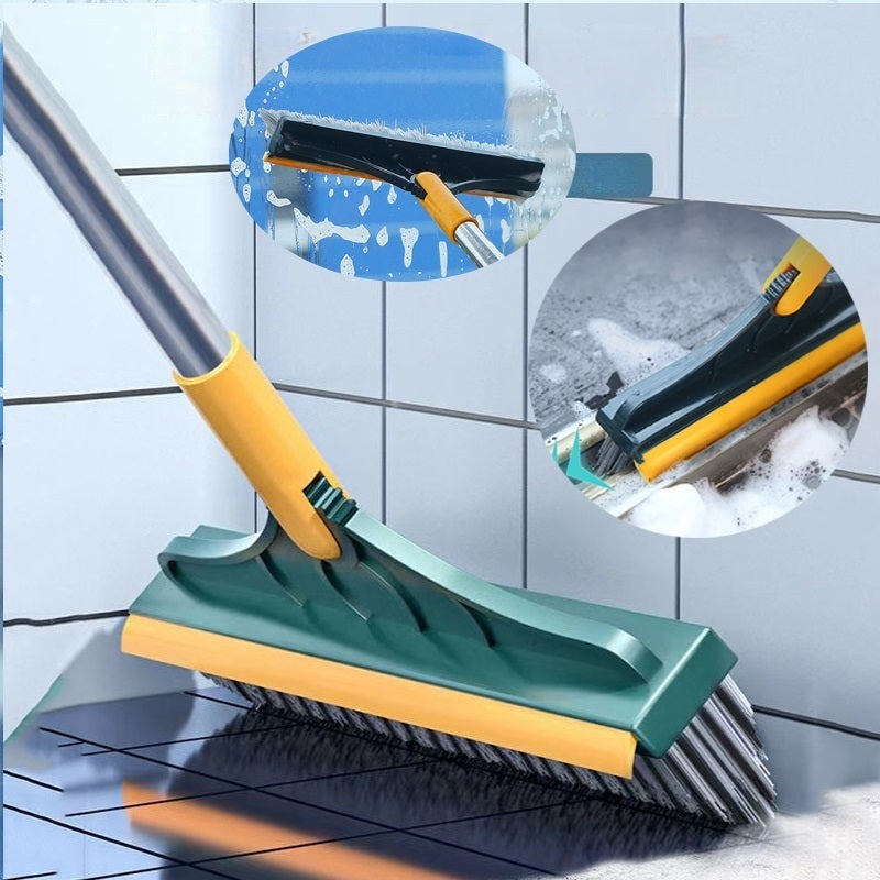 2 in 1 Floor Brush with Scraper Adjustable V-Shaped Cleaning Brush