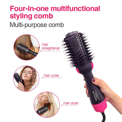 4-in-1 Electric Blow Hair Curler Dryer and Styler Comb Air Brush Straightener(free home delivery)