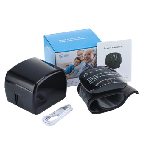 (FREE HOME DELIVERY) Rechargeable Wrist Blood Pressure Monitor – Digital BP Machine with Large LED Display & Voice Broadcast