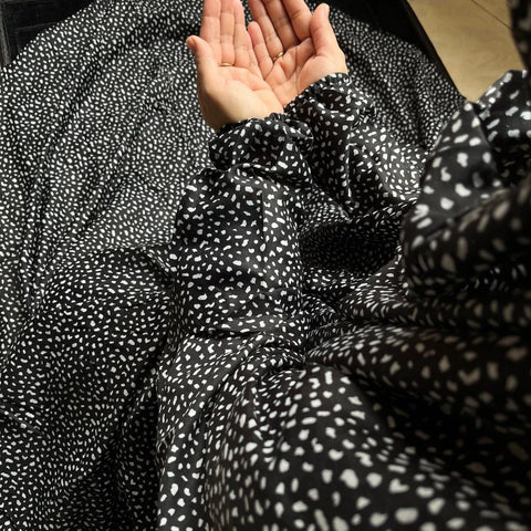Full Coverage Printed Namaz Chadar with Sleeves-Full Length