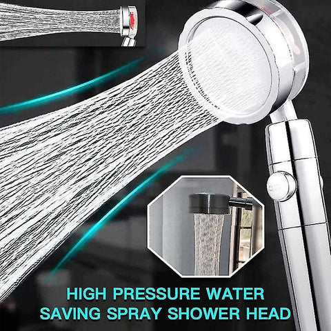 360 Degrees Rotating High Pressure Shower Heads, Handheld Turbo Fan Shower