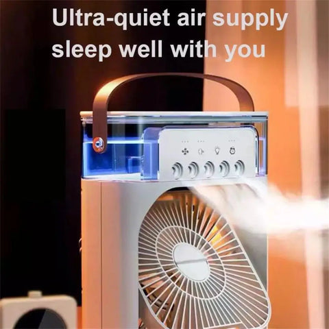 (FREE HOME DELIVERY) Portable Air Conditioner Fan With 3 Wind Speeds, Humidifier With LED Night Light Water Mist Fans