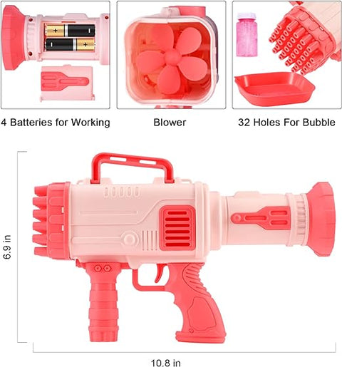 Large Size Bazooka Bubble Gun Bubble Maker Machine with 32 Holes