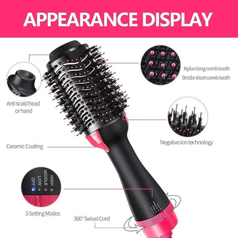 4-in-1 Electric Blow Hair Curler Dryer and Styler Comb Air Brush Straightener(free home delivery)