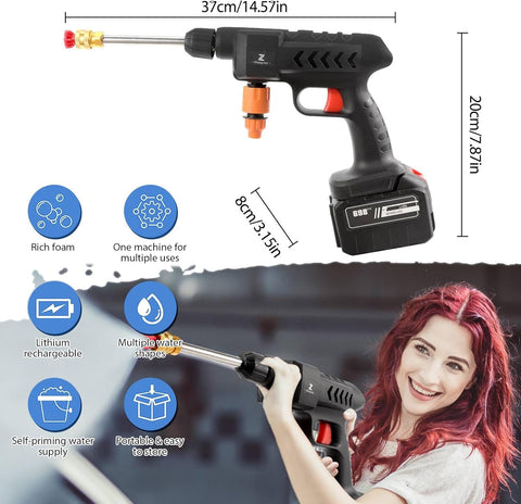 (Free Delivery) Rechargeable 48V Portable Car Wash Gun 💦⚡