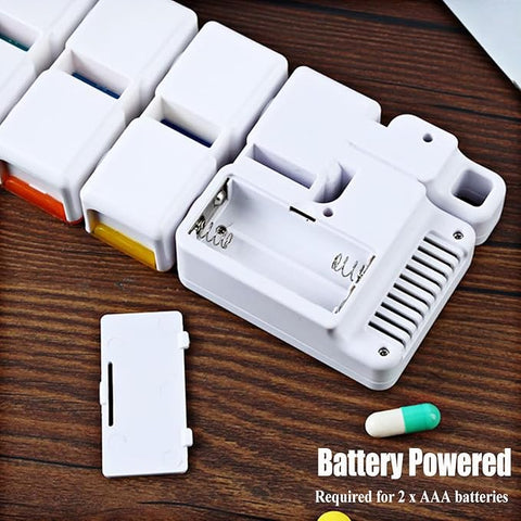 Alarm Pill Box-7 Days Pill Dispenser Organizer with Reminder Alarm