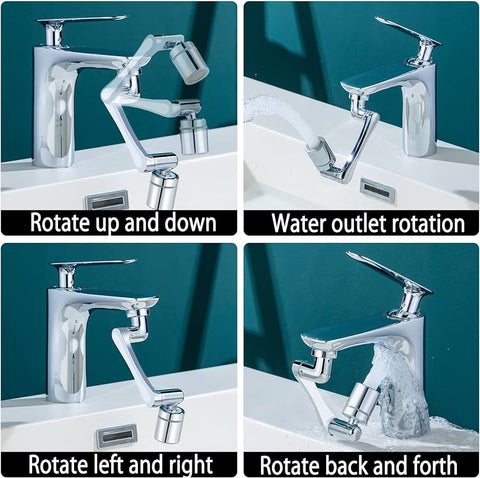 Universal 1080° Swivel Robotic Arm Extension Faucet Aerator Rotatable Foldable Faucet Sink Extender Plastic