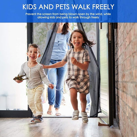 (Free Deliverey) Mosquito Door Net Mesh Screen – Magnetic Hands Free Closer