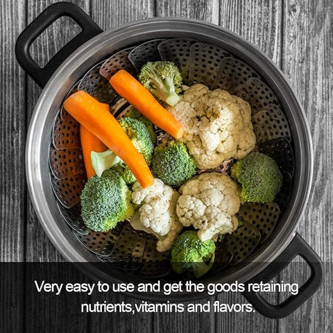 Premium Foldable Stainless Steel Steamer Basket ✨