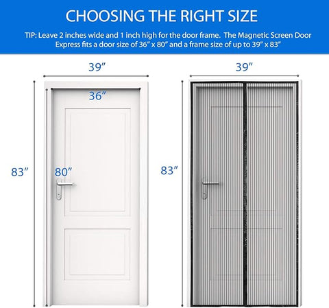 (Free Deliverey) Mosquito Door Net Mesh Screen – Magnetic Hands Free Closer