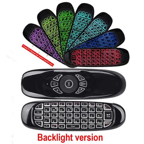 |FREE DELIVERY| C120 Fly Mouse – Wireless Keyboard Air Mouse with 7-Color Backlight