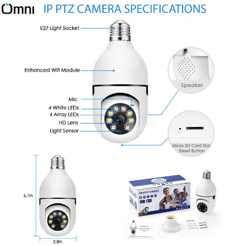 (Free Delivery) 360° WiFi Bulb Camera 4K📷