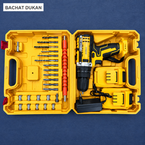 |FREE DELIVERY| 48V Cordless Drill Machine Kit – Dual Battery, Fast Charger & Drill Bit Set | Open Parcel Before Payment