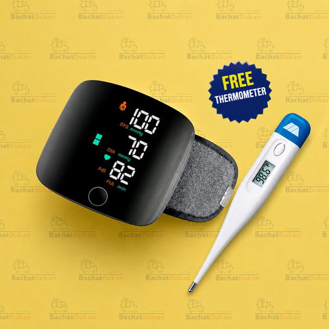 |FREE DELIVERY| Smart Wrist Blood Pressure Monitor with Free Digital Thermometer