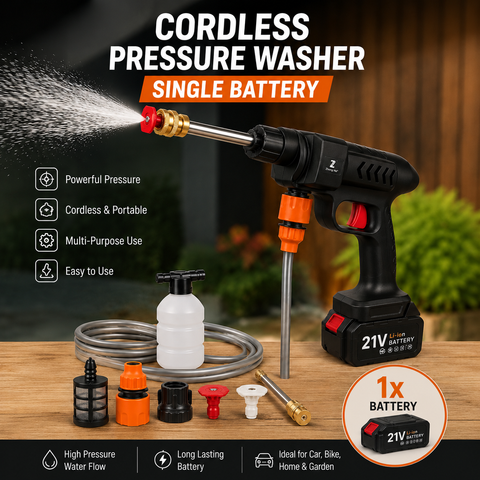 (Free Delivery) Rechargeable 48V Portable Car Wash Gun (Single & Double Battery)💦⚡