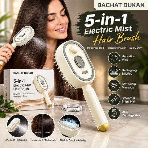 |Free Home Delivery| 5-in-1 Electric Mist Hair Brush