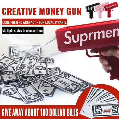 Large Supreme Money Gun Cash Cannon Make It Rain Gun Money Toy Gun