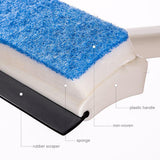 2 in 1 Sponge Mini Wiper Brush Scraping Washing Window Cleaner Wiper Brush Tool Squeegee Rubber Kitchen Car Glass Shower Cleaning