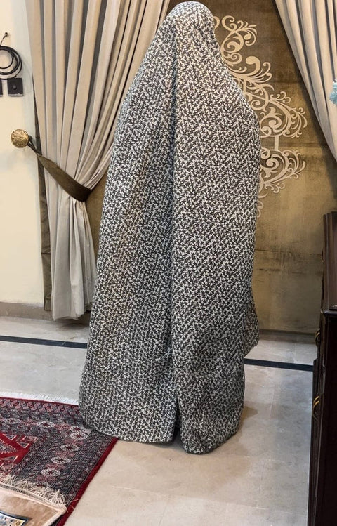 Full Coverage Printed Namaz Chadar with Sleeves-Full Length