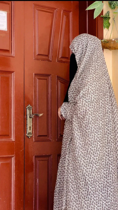 Full Coverage Printed Namaz Chadar with Sleeves-Full Length