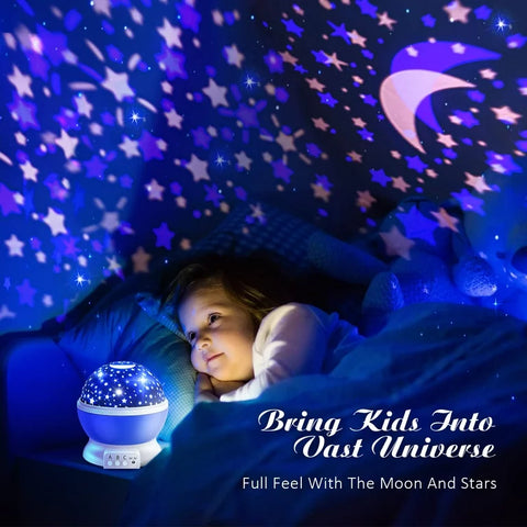LED Rotating Moon lamp, Dream Rotating projection Lamp Romantic Light, Starry Sky Star Projector Lamp