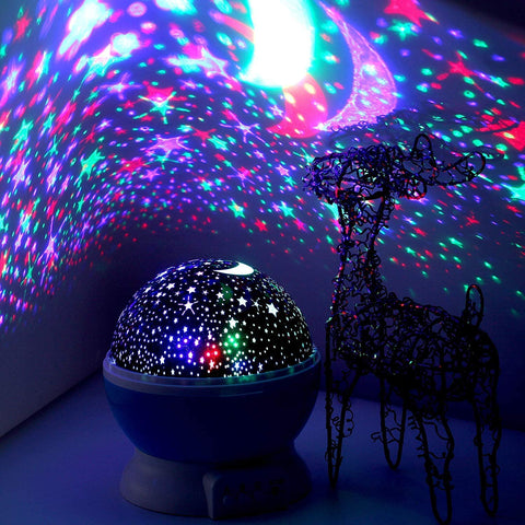 LED Rotating Moon lamp, Dream Rotating projection Lamp Romantic Light, Starry Sky Star Projector Lamp