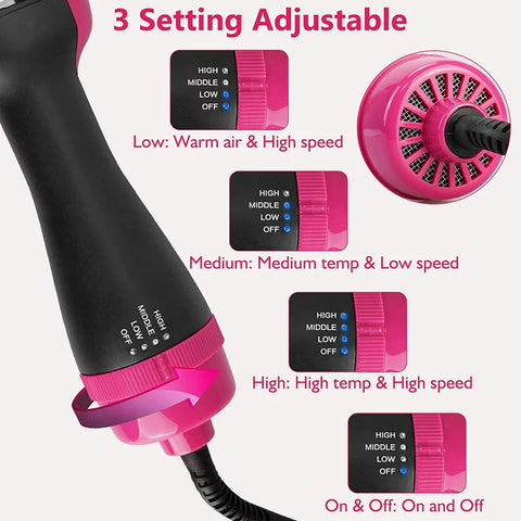 4-in-1 Electric Blow Hair Curler Dryer and Styler Comb Air Brush Straightener(free home delivery)