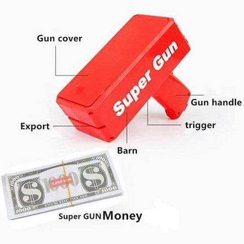 Large Supreme Money Gun Cash Cannon Make It Rain Gun Money Toy Gun