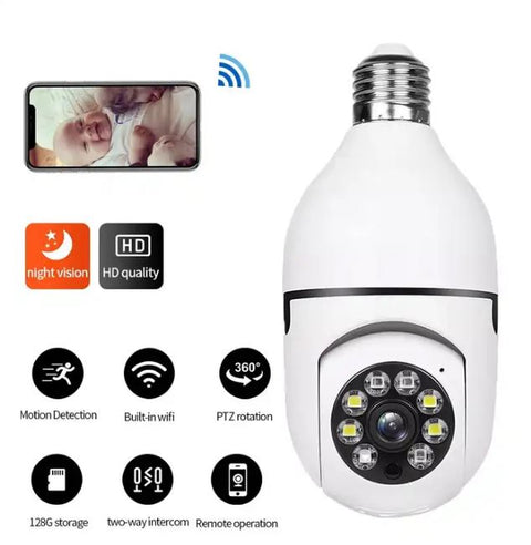 (Free Delivery) 360° WiFi Bulb Camera 4K📷