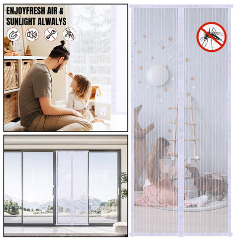 (Free Deliverey) Mosquito Door Net Mesh Screen – Magnetic Hands Free Closer