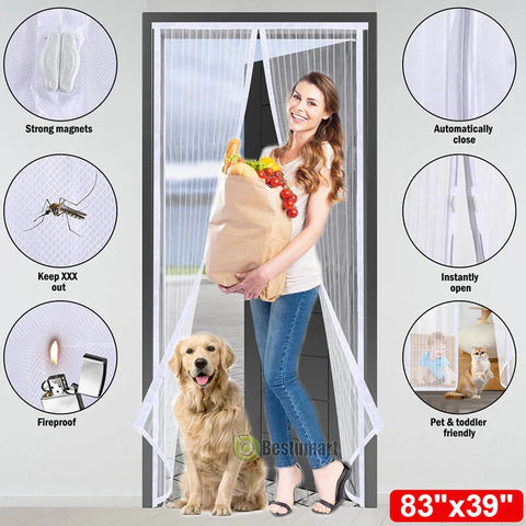 (Free Deliverey) Mosquito Door Net Mesh Screen – Magnetic Hands Free Closer