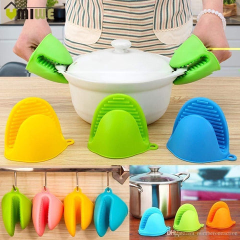 2 Pair(4PCS)  Silicone Heat Resistant Pot Holder Gloves hot pot holders Non Stick Anti-slip Pot Bowel Holder