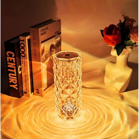 Crystal Diamond Lamp 16 Colors Changing with Remote Control USB Rechargeable Rose Light | Fancy Table Lamp