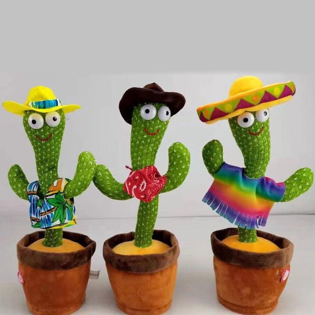 Dancing Cactus Toy with Recording - Rechargeable/Cell Operated Plush Funny Electronic Shaking Cactus Singing Dancing Cactus