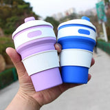 Portable Coffee Cup Collapsible BPA Free Food-Grade Silicone Pocket-Sized Travel Mug With Lid – 350ml