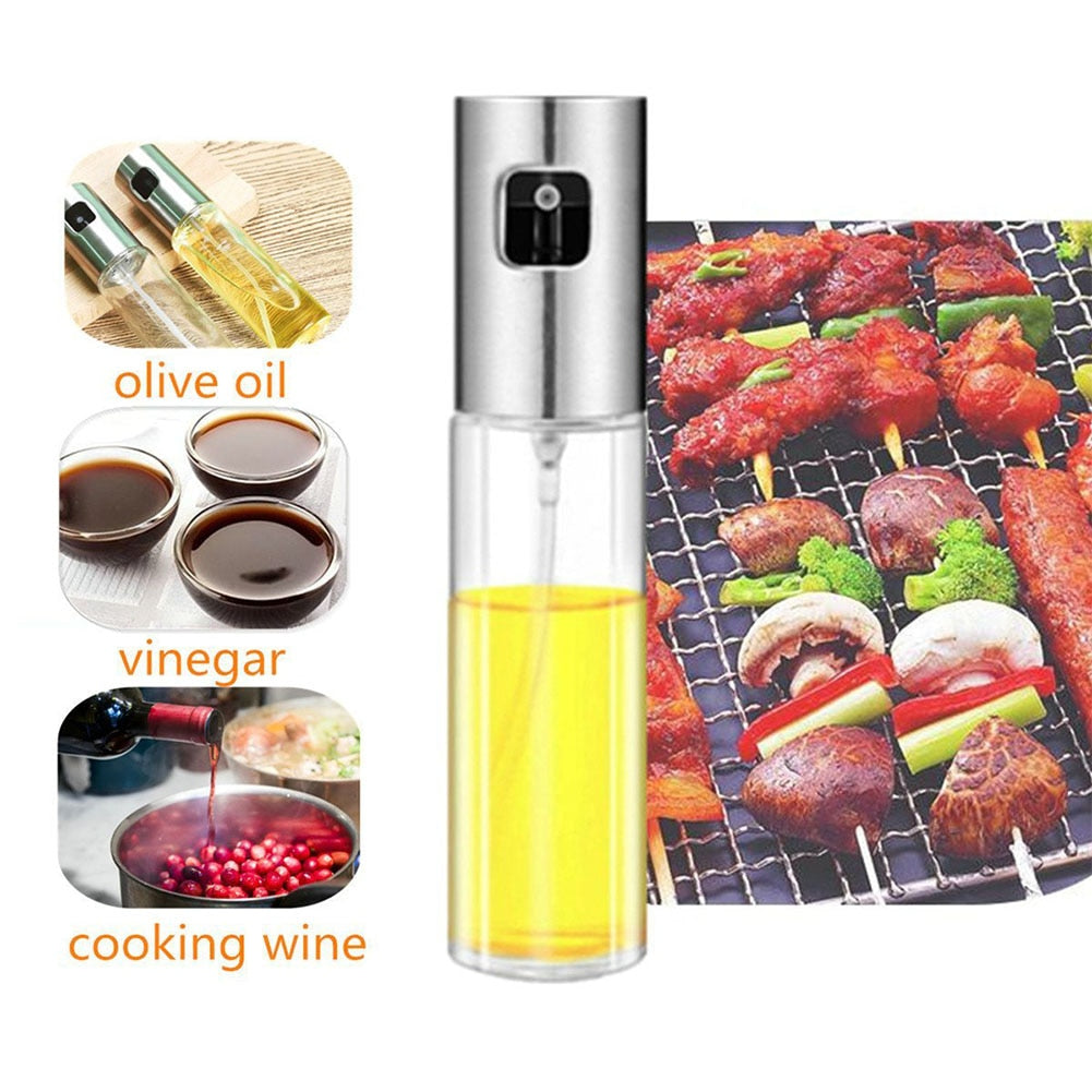 Stainless Steel Olive Oil Vinegar Sprayer Oil Spray Bottle Dispenser for Kitchen 100 ML