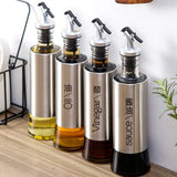 Kitchen Cooking Oil Vinegar Bottle with Dropper Best For Olive oil Usage Glass and Stainless Steel – 300 ml