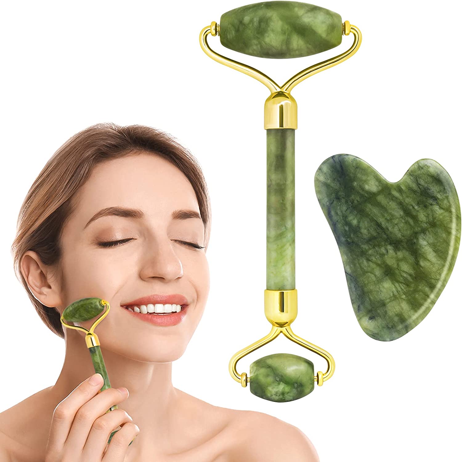 Jade Roller Massager  Face Roller | Skin Stone | Anti-face Aging Neck wrinkles Massager