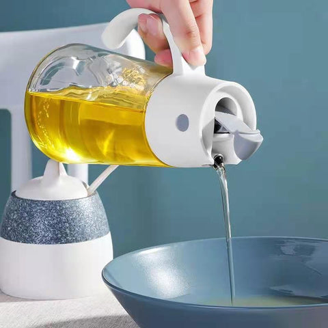 Glass Oil Jar Home Leak Proof Oil Bottle Kitchen Automatic Opening And Closing Seasoning Oil Bottle Vinegar Bottle