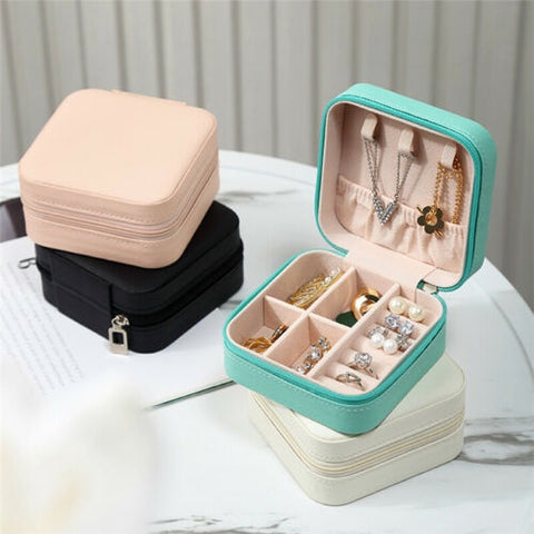 Leather Jewelry Storage Box Organizer