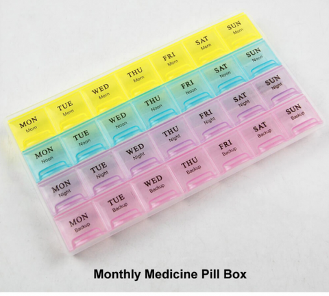 Monthly Pill Box am/pm Pill Organizer box for 7 Days 21 Compartments pill packaging box