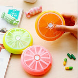 (Pack of 2) Portable Pill Box Round Pill Holder Weekly 7 Slot Vitamin Medicine Box Case Organizer Container Pill Box