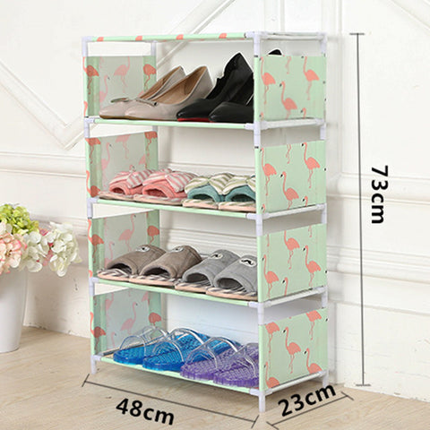 5 Layers Multifunctional Shoes Rack-Simple Dust Proof Assembly Fabric Dormitory Shoes Rack