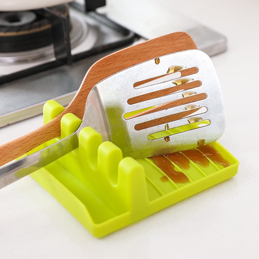 Kitchen Spoon Holders Fork Spatula Rack Shelf Organizer Plastic Spoon Rest Chopsticks Holder