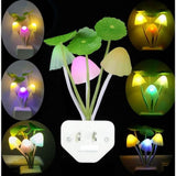 New LED Sensor Flower Mushroom Lamp, 7 Color Changing Night Light with Dusk & Dawn Sensor Light