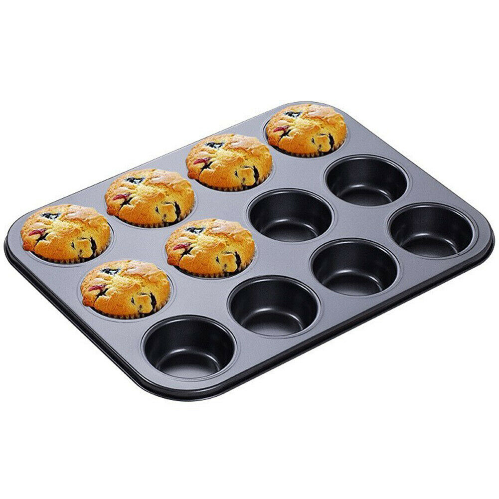 12 Hole Cupcake Tray, Muffin Pan non stick cupcake baking pan kitchen utensil